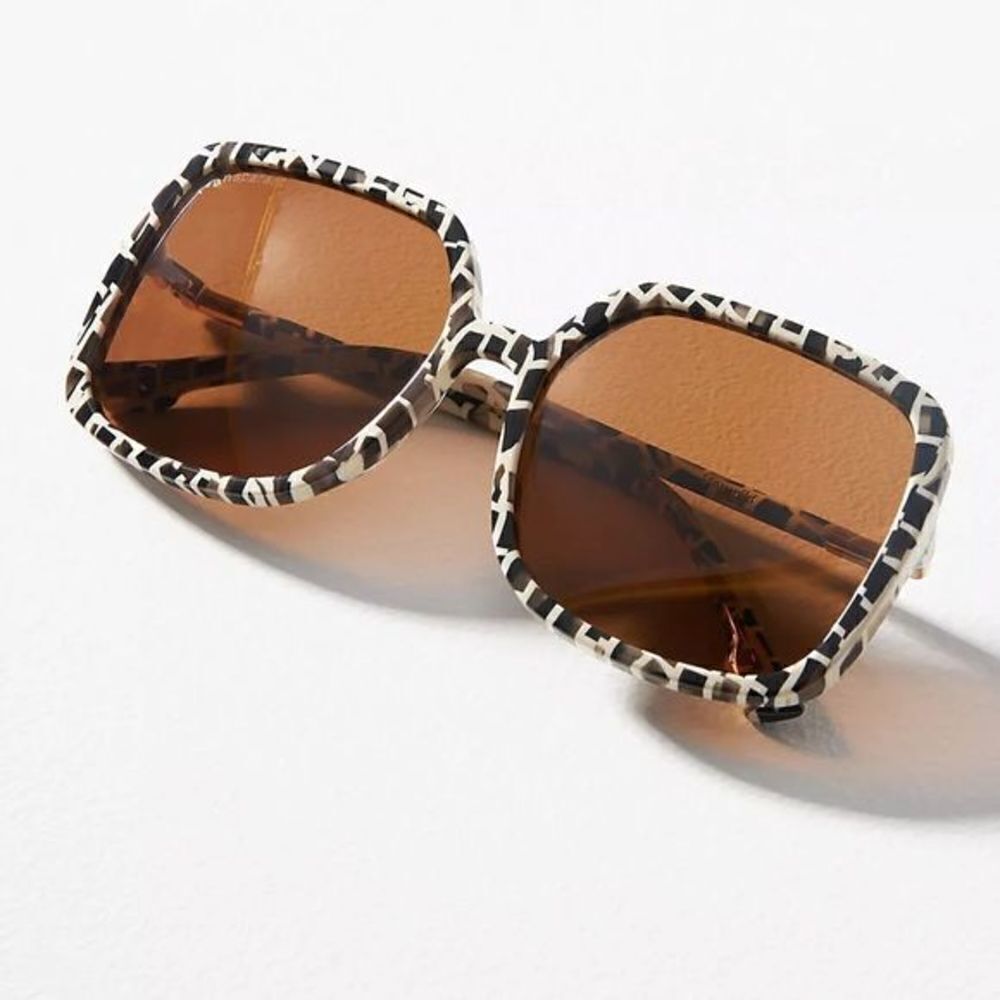 NWT Transparent Janis Polarized Sunglasses Black and White